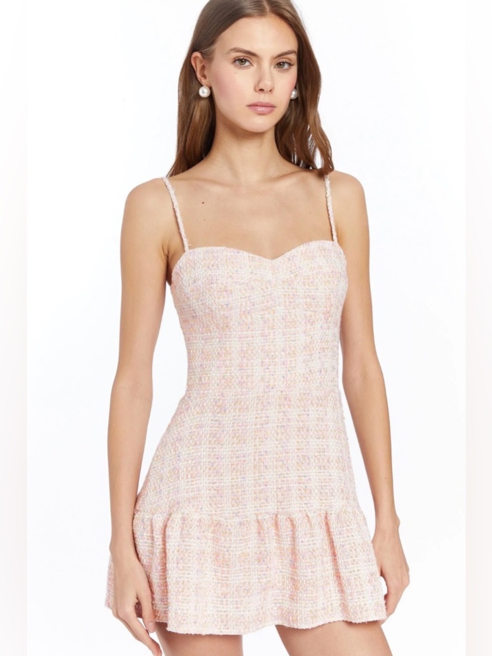 Amanda Uprichard Champagne Skort Romper in Pennington Tweed